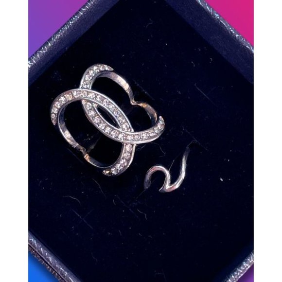 1/4 CT CZ Silver Crossover Open-Space Ring Size 7.5 with Bonus Free Silver Wave - Picture 1 of 13